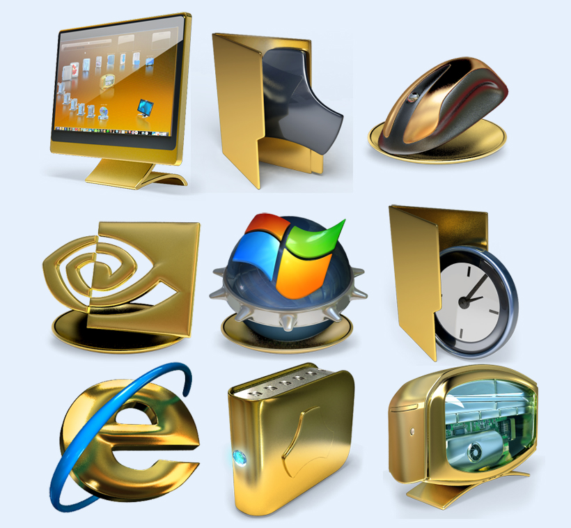 金色的鼠標PNG圖標 - 愛圖網設計圖片素材下載